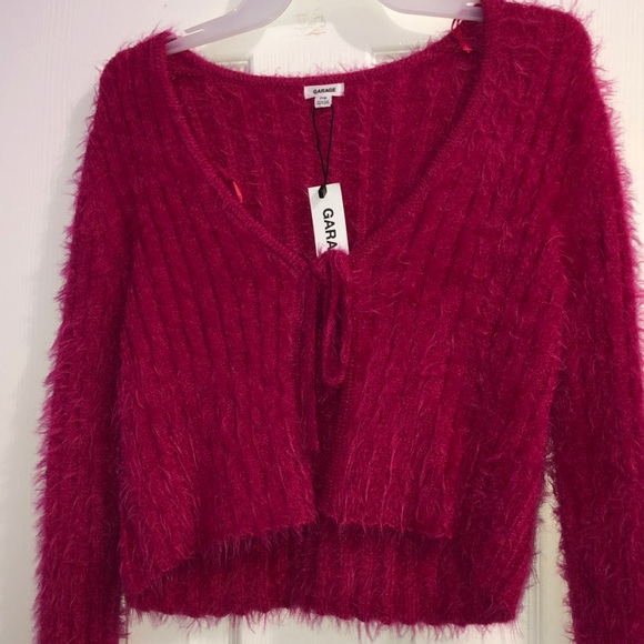 garage tie front cardigan